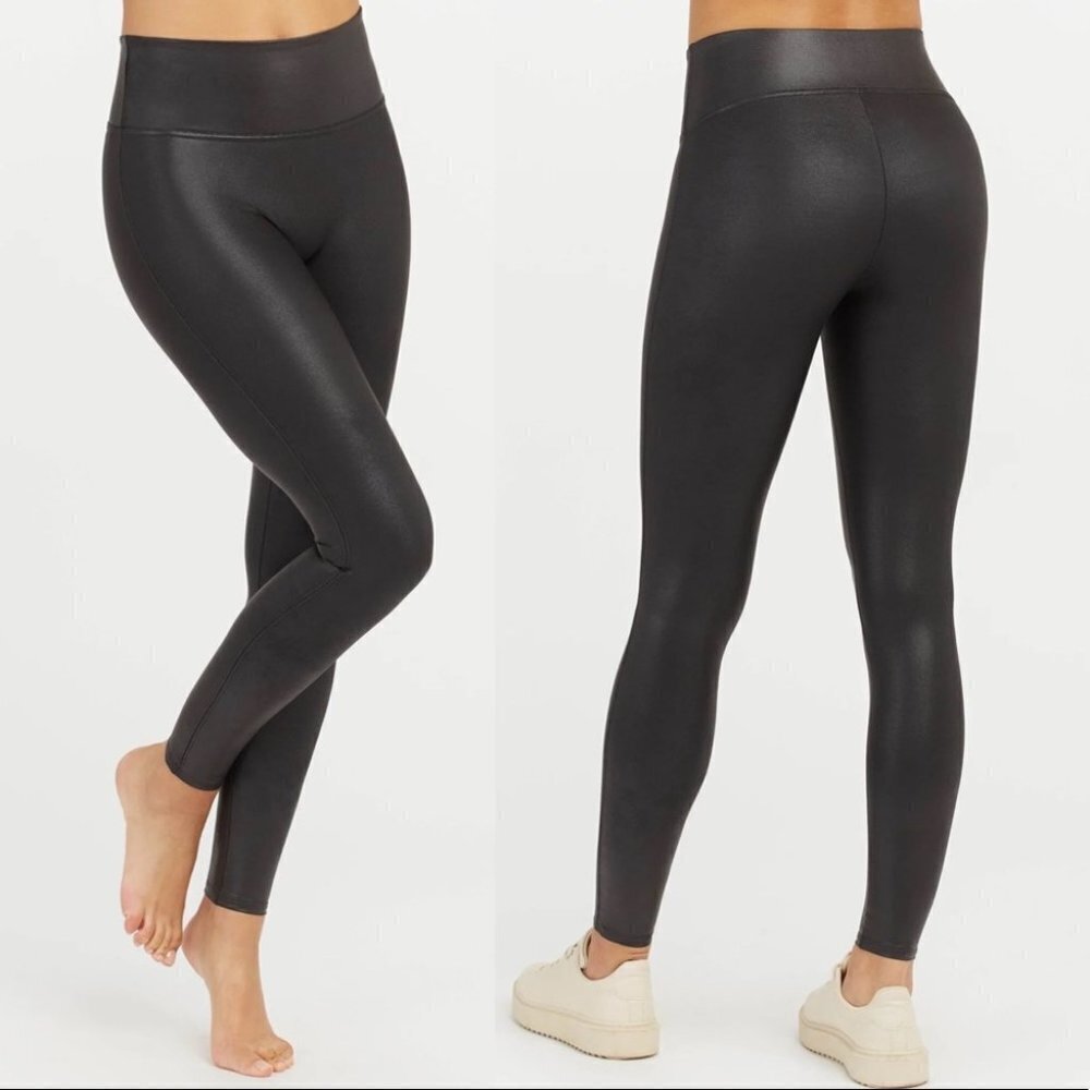 Spanx Faux Leather Leggings Black Size Medium